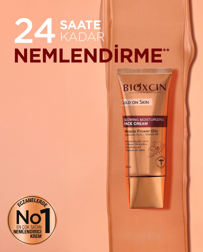 (لومیگلوشن )کرم مرطوبکننده و درخشانکننده صورت بیوکسین BIOXCIN Gold On Skin حجم 50 میلیلیتر