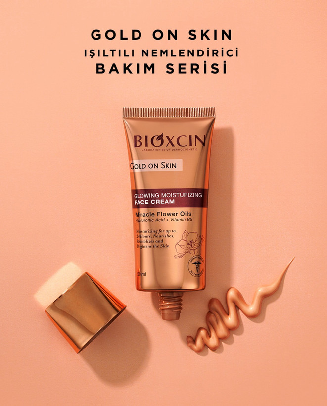 (لومیگلوشن )کرم مرطوبکننده و درخشانکننده صورت بیوکسین BIOXCIN Gold On Skin حجم 50 میلیلیتر