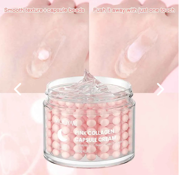 کرم کپسولی ضد چروک مویام مدل PINK COLLAGEN وزن 140 گرم