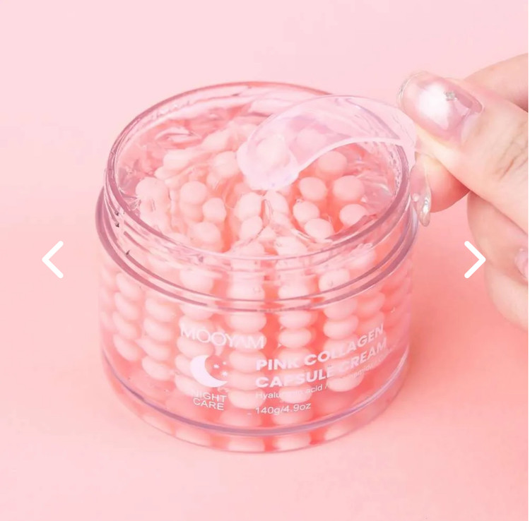 کرم کپسولی ضد چروک مویام مدل PINK COLLAGEN وزن 140 گرم
