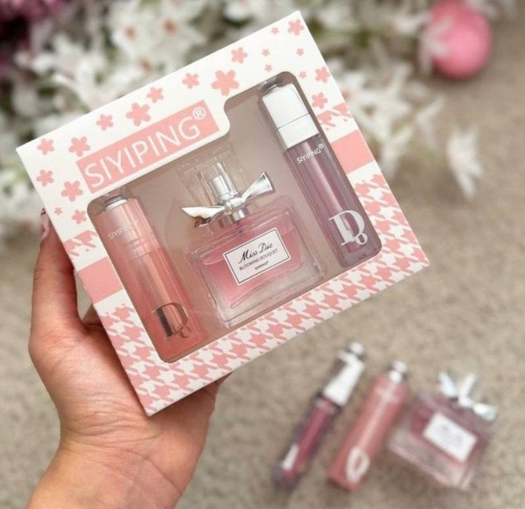 پک ۳ تکه طرح دیور SIYIPING (بالم لب + لیپ گلاس + عطر میس دیور)