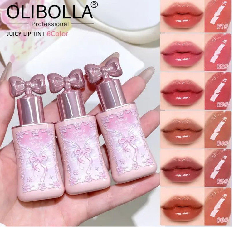 لیپ گلاس تینتی پاپیونی پرنسسی اولیبولا تینت لب خیس olibolla دوپ فلاورنوز